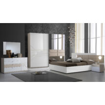 Tijana modern olasz stílusú hálószoba garnitúra, fehér-bézs színben