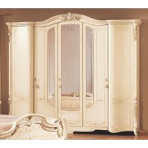 PI Barocco 5-ajtós ruhásszekrény, 3 tükrös ajtóval