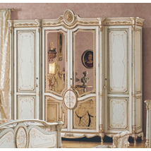 PI Tresor 4-ajtós ruhásszekrény, 2 tükrös ajtóval