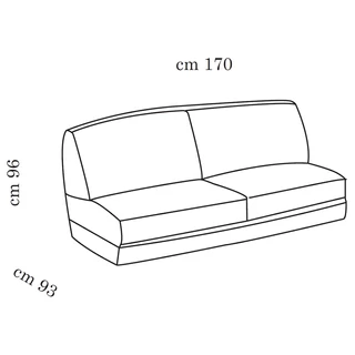 AC Melodia Day Triple couch without armrest