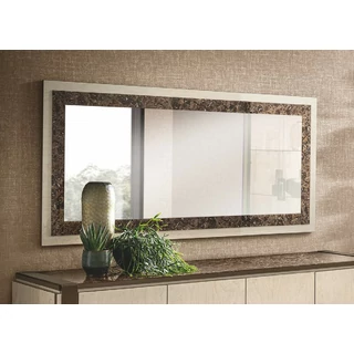 AC Poesia Day Wide mirror with dark marble effect frame