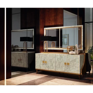 Dió-márvány tálalószekrény, 4 ajtós – AC Romantica Day