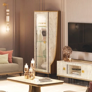 Dió-márvány vitrines szekrény, 1 ajtós – AC Romantica Day