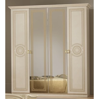 BC Sara 4-doors cabinet, with 2 mirrored doors - beige