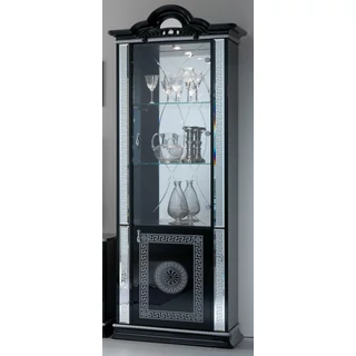 BC Venus Day 1-door display cabinet - black-silver