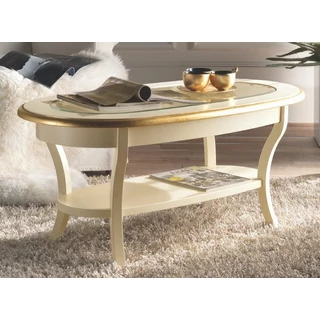 BL Maison Day Oval coffee table with glass top