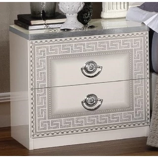 Aida éjjeliszekrény - fehér-ezüst