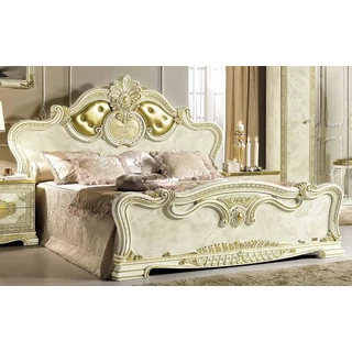 Leonardo franciaágy keret, aranyszín betéttel a fejvégben