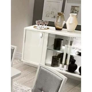 Platinum/Roma Day Slim 4-ajtós vitrines tálalószekrény - fehér