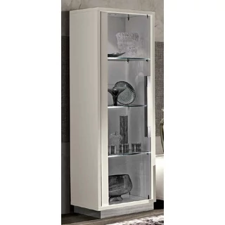 Platinum/Roma Day Slim 1-ajtós vitrines szekrény - fehér