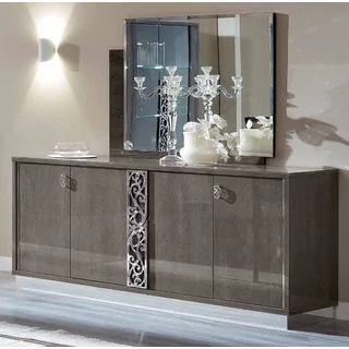 Platinum/Roma Day Glamour 4-ajtós tálalószekrény - ezüst nyír