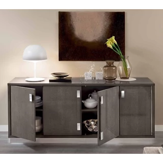 Platinum/Roma Day Slim 4-ajtós tálalószekrény - ezüst nyír