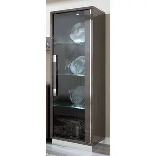 Platinum/Roma Day Glamour 1-ajtós vitrines szekrény - ezüst nyír