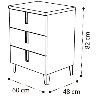 Ambra fiókos elem a fésülködő asztalhoz - nyírfa