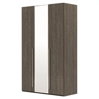 Maia 3-ajtós gardróbszekrény, 1 tükrös ajtóval - ezüst nyír