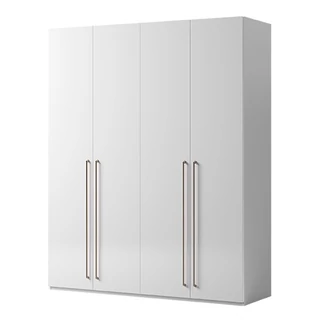 Smart 4-ajtós gardróbszekrény, Maia fogantyúval - fehér