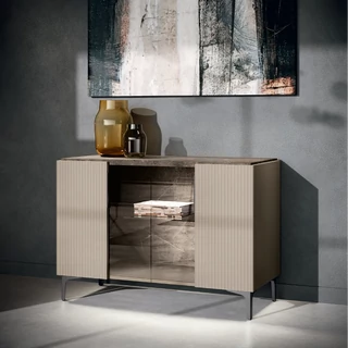 Beige-Marble Buffet Chest with LED Light, 2-Doors – CA Lusso Day