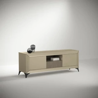 Bézs TV-szekrény, 2 ajtós, 1 fiókkal – CA Prestige Day