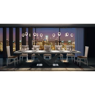 Fehér-antracit étkezőasztal, bővíthető – CA Elite Day Krystal