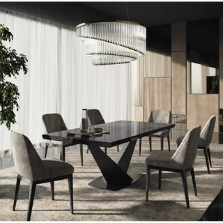 Fekete-antracit étkezőasztal, bővíthető – CA Krystal Day