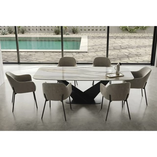 Antracit étkezőasztal kerámia asztallappal – CA Zenith Day Krystal