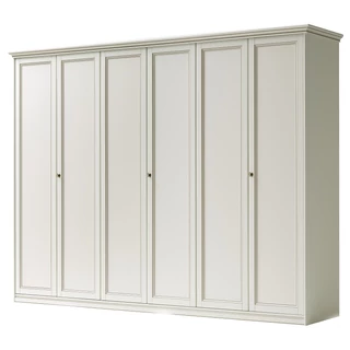 Giotto 6-ajtós gardróbszekrény - antik fehér, magasság: 220 cm