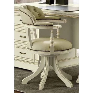 Treviso Day Swivel chair with faux leather, without wheels, Frassino/Montreal - white ash