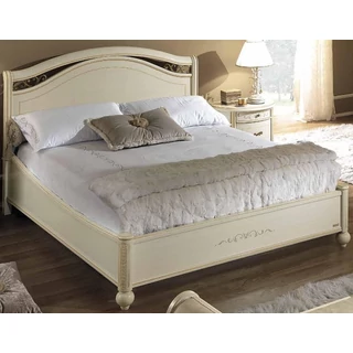 Siena Double bedstead with bedding container - 180x200 cm, with metal decorative insert, with short footboard