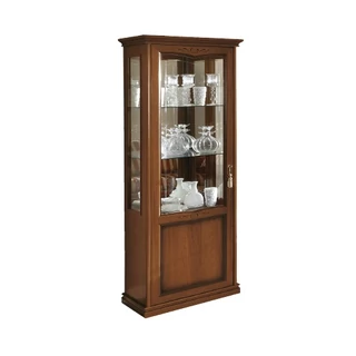 Nostalgia Day balra nyíló 1-ajtós vitrines szekrény 1 szpotlámpával - dió