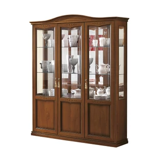 Nostalgia Day 3-ajtós vitrines szekrény 3 szpotlámpával - dió