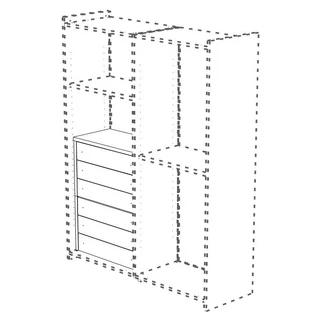 Torriani Interior 6-drawers block for 2-doors cabinet - ivory