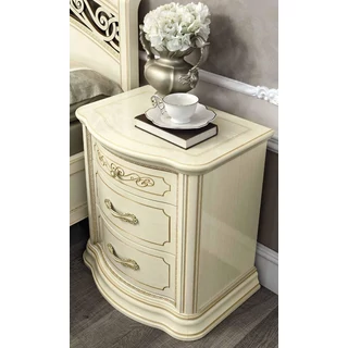 Torriani Vip hajlított éjjeliszekrény - elefántcsontszín