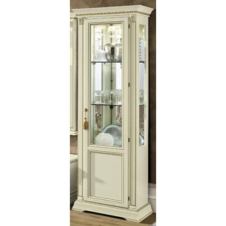 Treviso Day jobbra nyíló 1-ajtós vitrines szekrény - fehér kőris