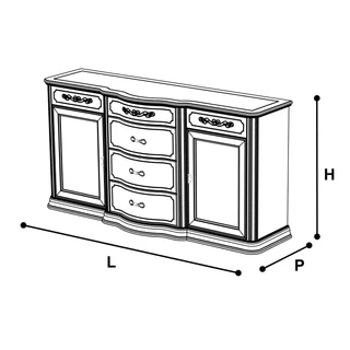 Torriani Day 2-doors buffet chest of drawers - walnut