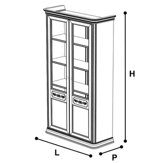 Torriani Day 2-ajtós könyvespolc 4 fa polccal - dió