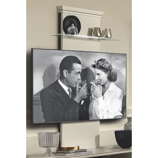 Giotto Day TV wall panel with glass shelf - antique white