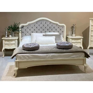 Verdi franciaágy keret, kárpitozott fejvéggel