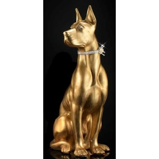 Dán dog kerámia szobor, eredeti Swarovski nyakékkel