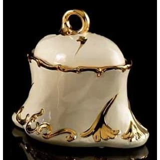 Ovális kerámia ékszerdoboz - krémszínű, arany