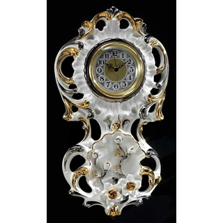 Kerámia falióra virágokkal - fehér, arany, platina