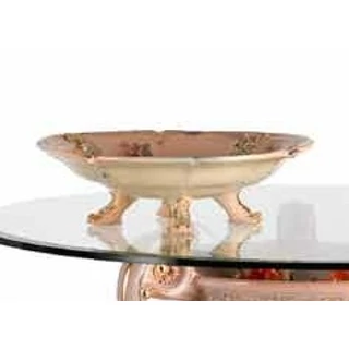 Ceramic middle element. Color: light blue, salmon color, gold