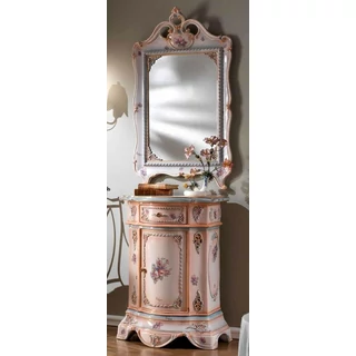 Kerámia konzolasztal - világoskék, lazacszín, arany