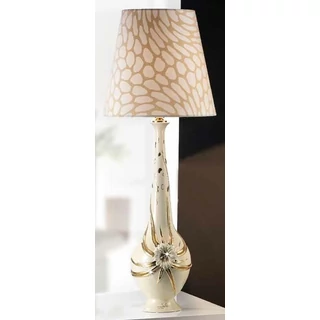 Kisméretű kerámia lámpa, eredeti Swarovski kristályokkal - krémszínű, arany