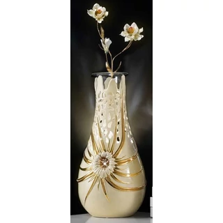 Nagyméretű kerámia lámpa, eredeti Swarovski kristályokkal, beépített világítással