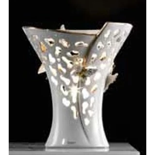 Kisméretű kerámia lámpa pillangókkal - fehér, arany, platina