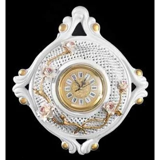 Kerámia falióra virágokkal - fehér, arany