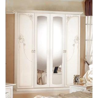 DI Lory 4-doors cabinet, with 2 mirrored doors - beige