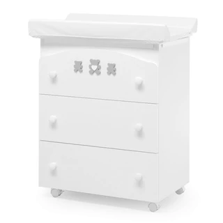 Molly chest of drawers with diaper changing and bathing kit, with 3 drawers - white-grey