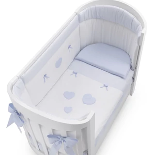 Ariel crib - white-light blue