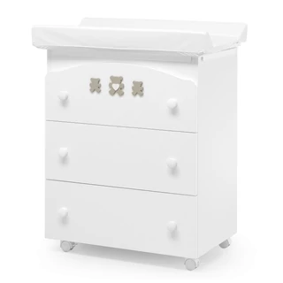 Molly chest of drawers with diaper changing and bathing kit, with 3 drawers - white-sand color